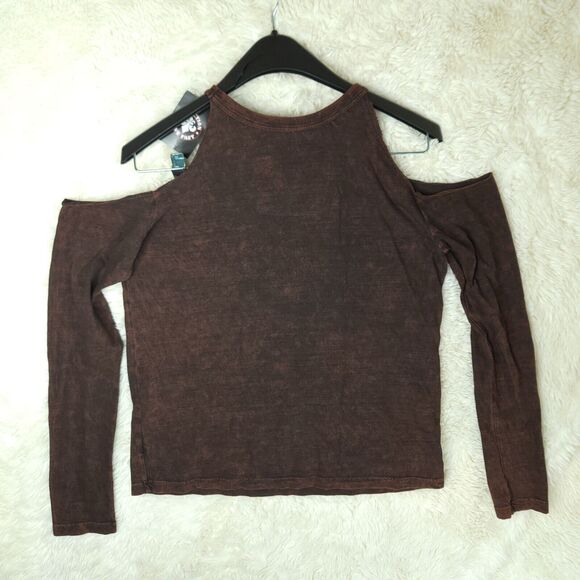 Affliction Women's FACTORY GRADE Foiled Long Sleeve Crew Neck Tee size M NWT - Picture 8 of 8